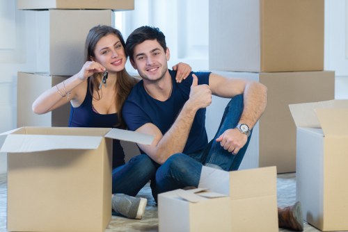 Professional movers preparing a local household move in Elmersend