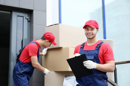 Moving van parked for a local home move in Elmersend