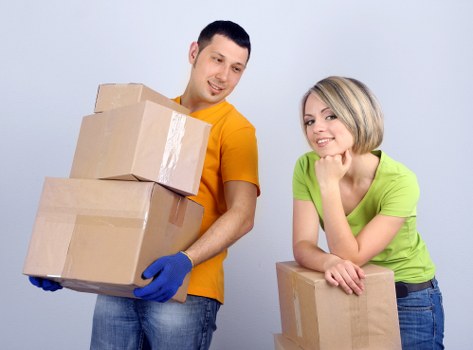 Commercial removal van transporting office items in Elmersend