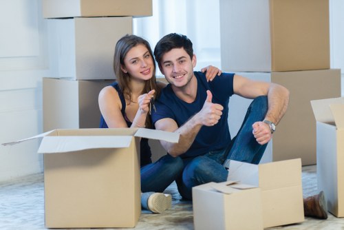 Professional Elmersend man with van handling furniture transport