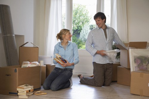 Packed boxes and moving supplies ready for a home relocation